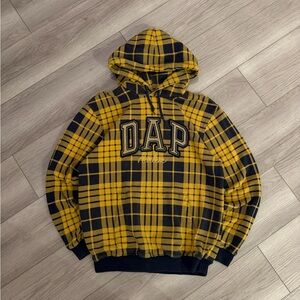 Vintage GAP x Dapper Dan "DAP" Yello Plaid Hoodie Sweatshirt Limited Edition